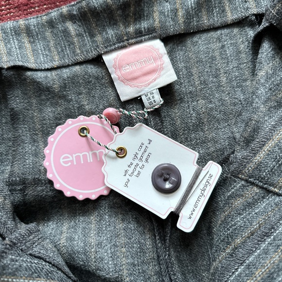 Emmy of Sweden Miss Fancypants Slacks Grey Stripe Wool 36 - Picture 4 of 5